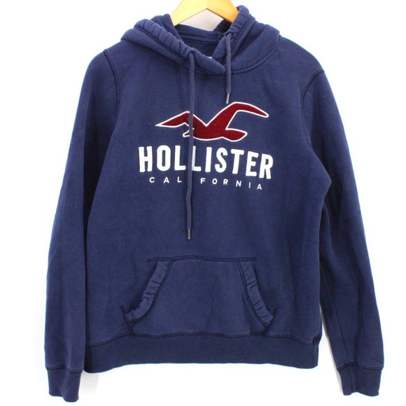 Hollister Shirts Hollister Hoodie Sweatshirt Mens Navy Blue